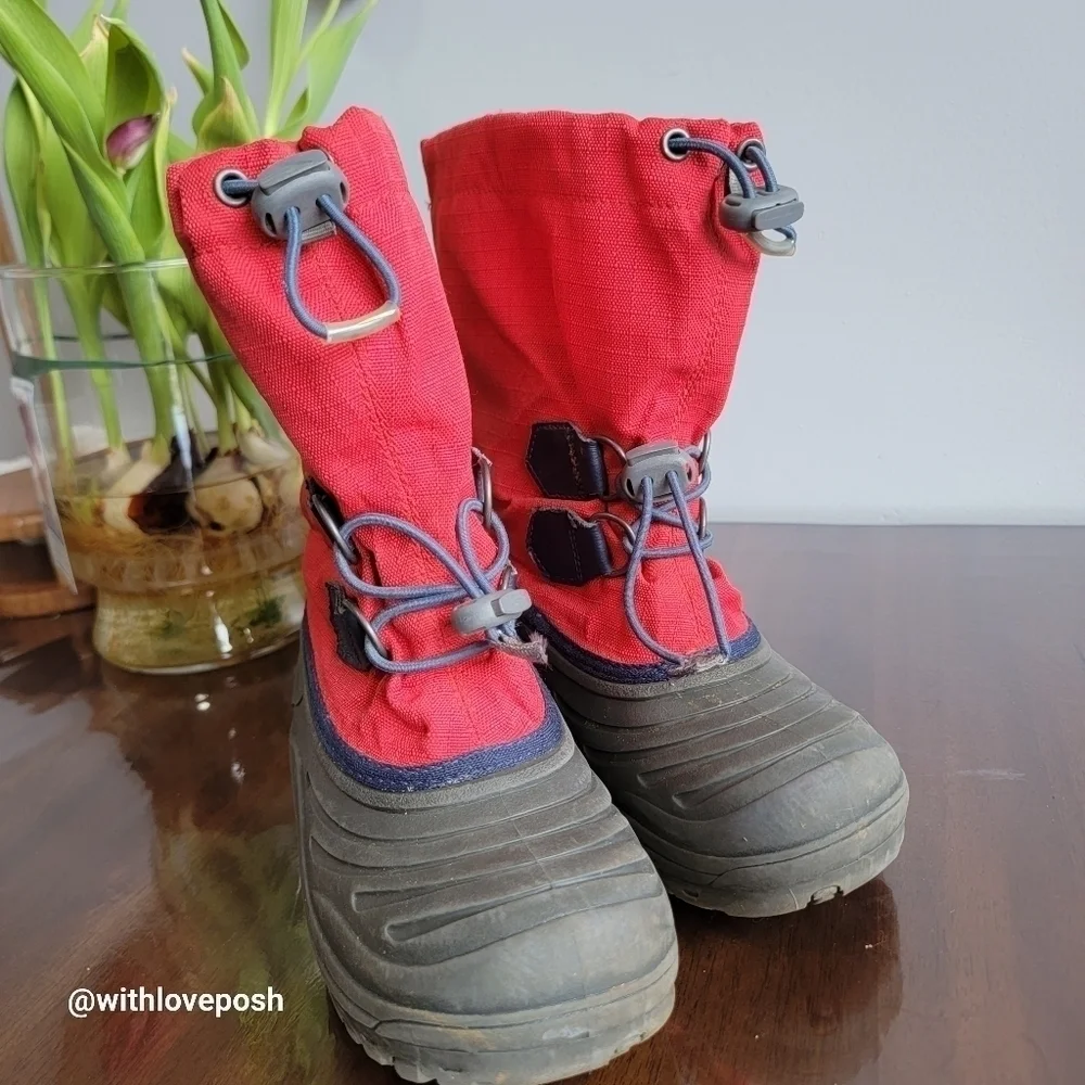 Sorel red kids size 1 winter boots